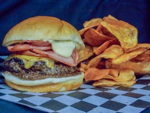The Jersey Burger, from the new Prudential Center concession, the Jersey Grind.