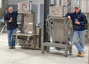 Charles Aaron, left, and Mike Bigger at their brand new Jersey Girl Brewing Co.