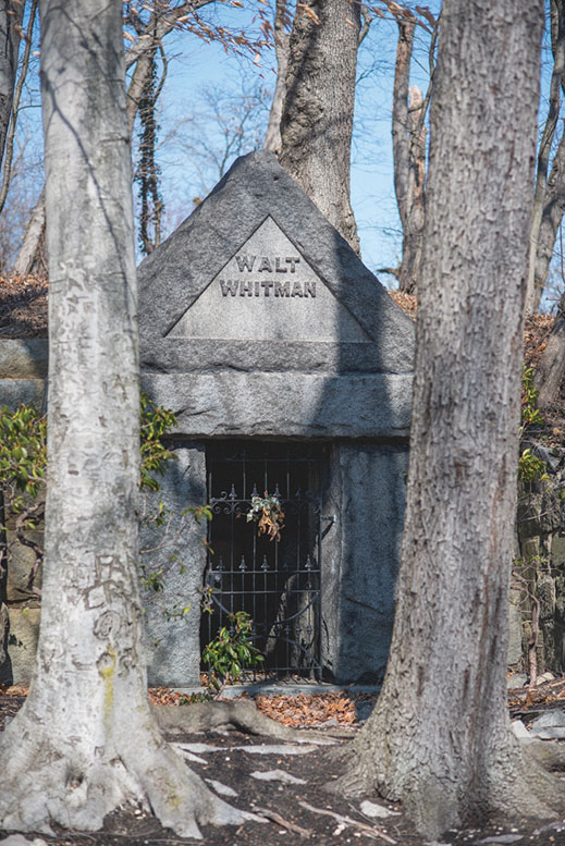 Walt Whitman's tomb, which he designed himself, in Harleigh Cemetery.