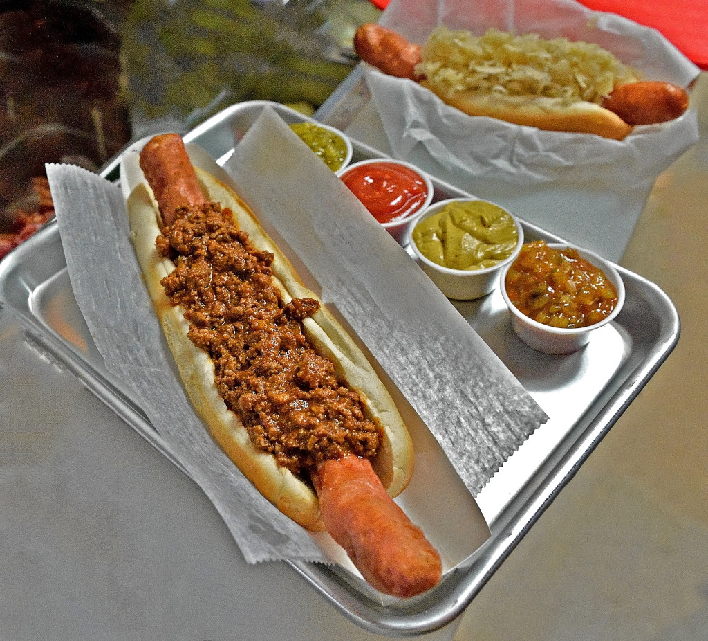 The Super Dog with chili. Photo: Chris Monroe, The Record