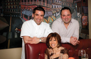 Chef Ryan DePersio, left, his older brother, Anthony, and their mom, pastry chef Cynthia DePersio, at Fascino in Montclair. Photo: Erik Rank