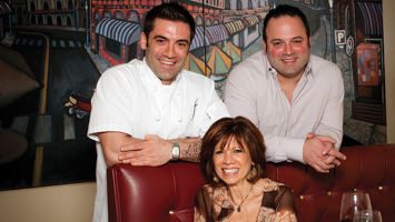 Chef Ryan DePersio, left, his older brother, Anthony, and their mom, pastry chef Cynthia DePersio, at Fascino in Montclair. Photo: Erik Rank