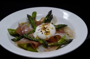 New Jersey Asparagus with Speck and Poached Egg
