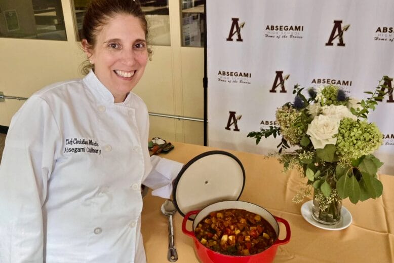 Chef and Absegami High School cooking teacher Christina Martin shows off her vegan ratatouille