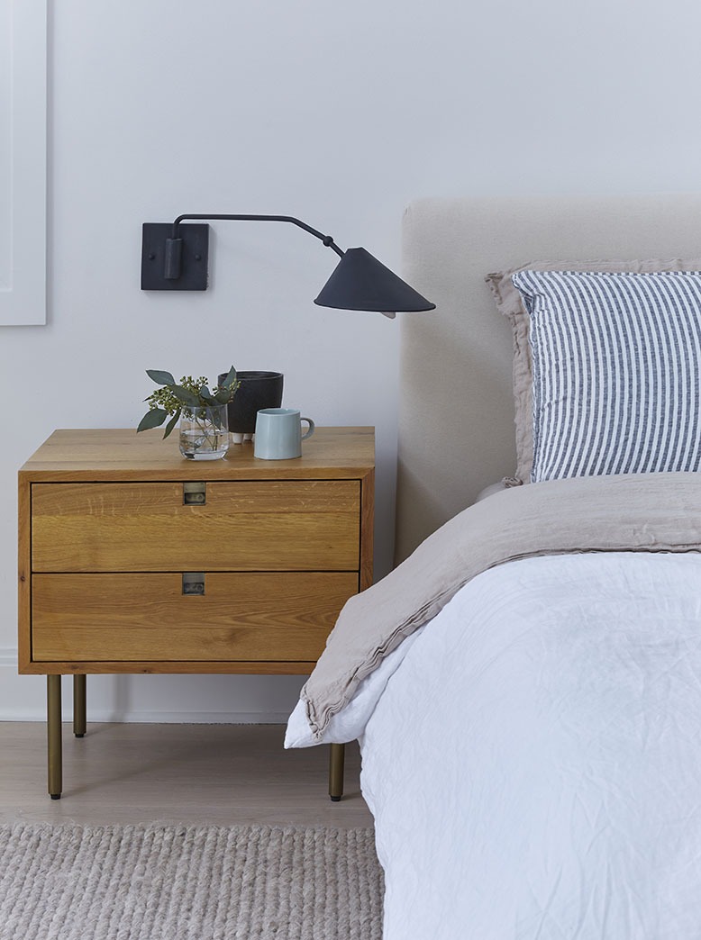 Stone Harbor bedroom outfitted in mid-century furnishings