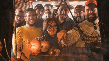 Jersey’s “pirate” chefs cooking a meal outside