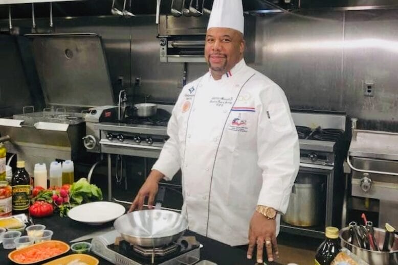 Atlantic City chef Larry Alexander in a kitchen