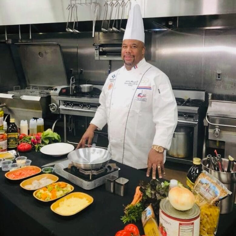 Atlantic City chef Larry Alexander in a kitchen