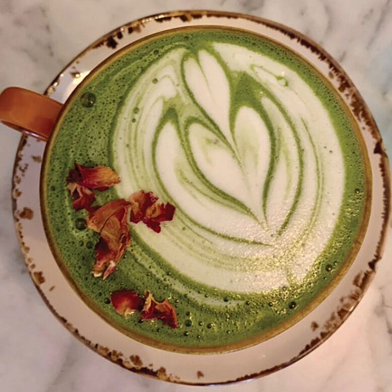 Matcha latte from Hatch 44 Cafe in Bradley Beach