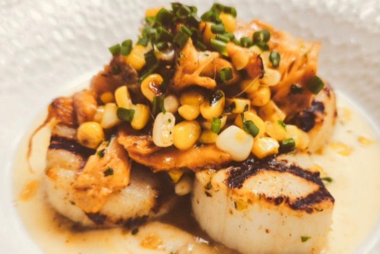 Blue Morel chef Bryan Gregg’s Jersey scallops with Jersey corn.