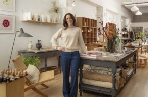Danielle Zinn stands in her shop, Curated Home & Living in Montclair