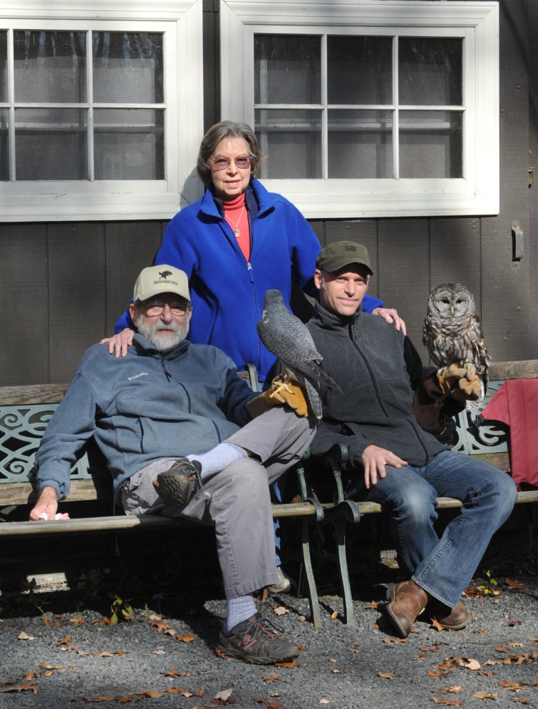 Chris Soucy with his late parents, Len and Diane, who founded Raptor Trust