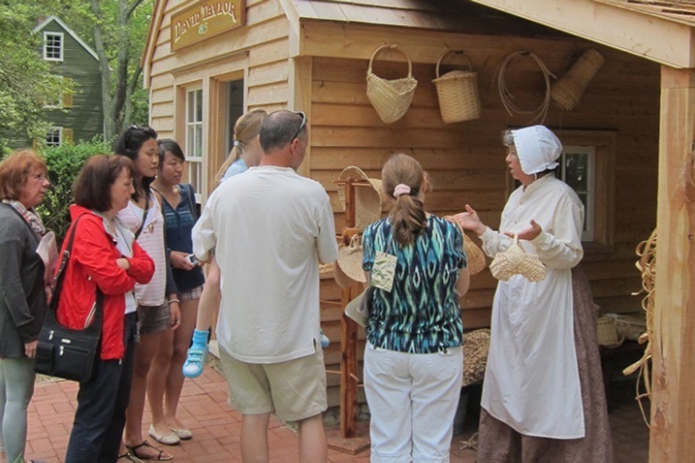 Guests receive a history lesson at Cold Spring Village in Cape May