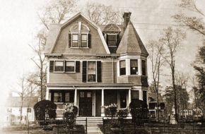 Black and white photo of the Nutley home that Annie Oakley and her husband occupied for 12 years
