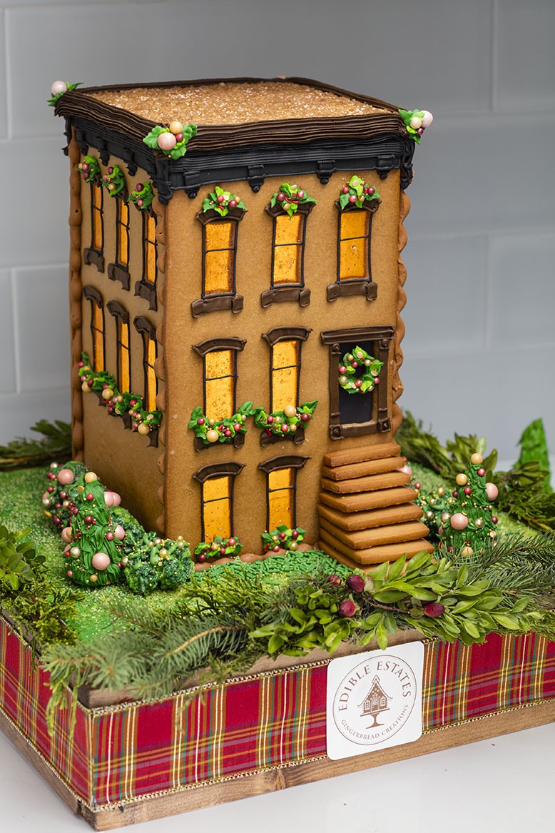 A gingerbread brownstone from Edible Estates