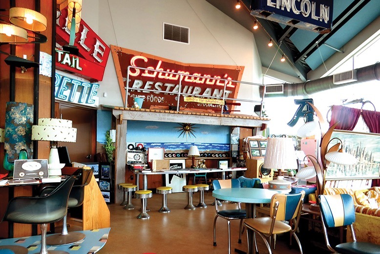 The retro-style malt shop at the Doo Wop Experience Museum in Wildwood features vintage signage and decor.