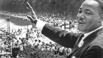 Dr. Martin Luther King Jr. at the March on Washington in August of 1963