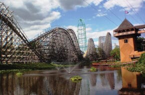 Kingda Ka and El Toro roller coasters at Six Flags Great Adventure in Jackson