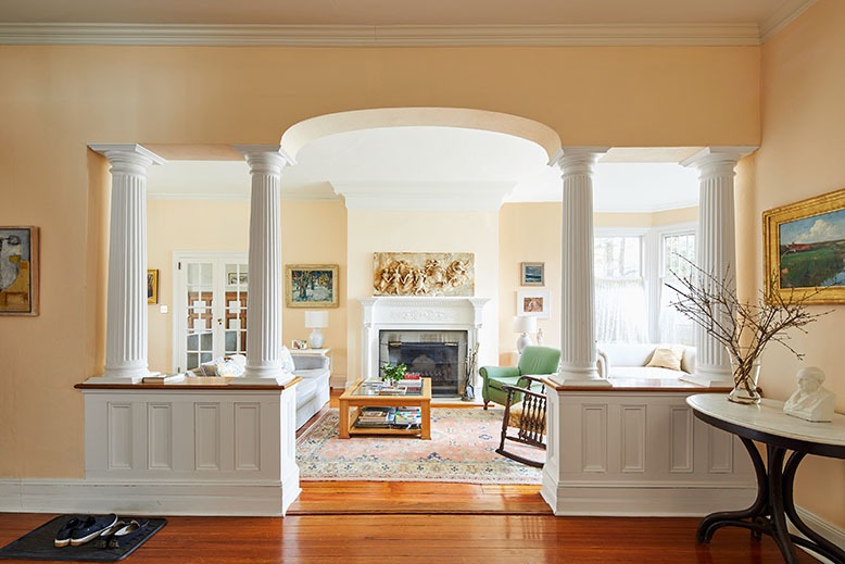 The living room of Michael Aaron Rockland and Patricia Ard's Morristown home