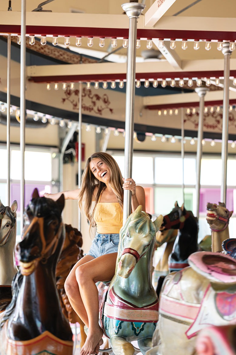 Girl on carousel