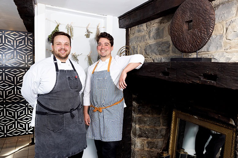 Chef/owners Brendan Ullmann and Tyler O’Toole at the Circle in Newton
