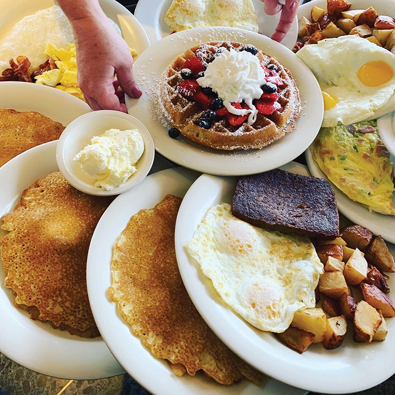 A smorgasbord of breakfast platter at Gilchrist Restaurant in Atlantic City.