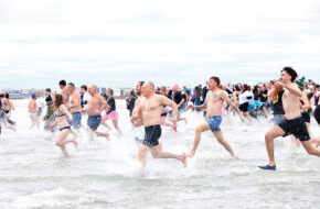 Participants of a polar bear plunge in Wildwood