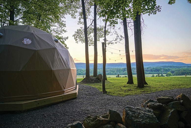 Moon Valley Campground in Vernon has yurt-style bell tents with a view