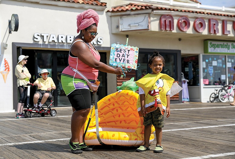 A participant dons a SpongeBob costume at the annual Ocean City Baby Parade.