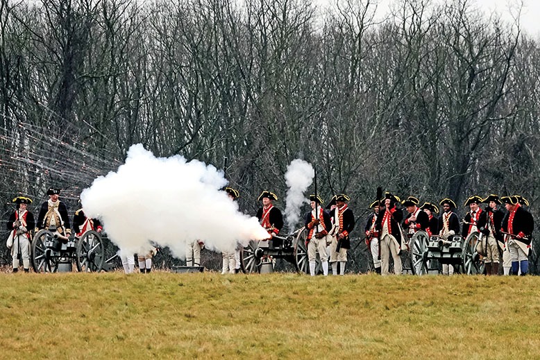 A reenactment at Princeton Battlefield State Park.