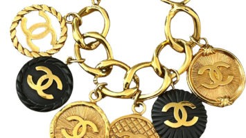 Vintage black and gold Chanel jewelry