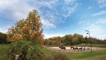 Horseback riders at Watchung Stable in Mountanside