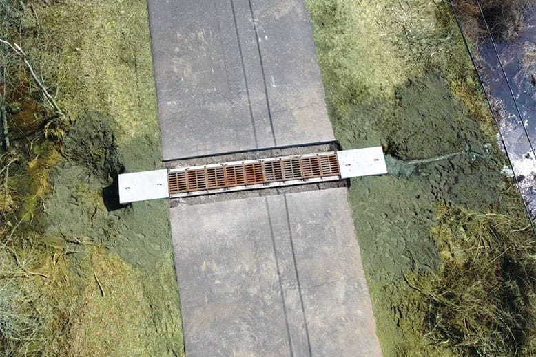 A wildlife tunnel at the NJDEP’s Assunpink Wildlife Management Area, which connects wetlands on either side of the road to allow wildlife to cross under the road rather than over it. 