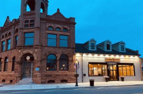 The exterior of Farmers & Bankers Brewing in Woodstown