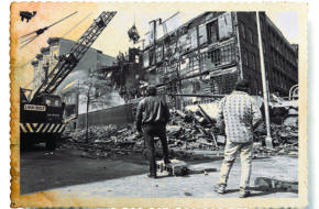 Old photo showing the aftermath of a suspicious fire at Hoboken's Pinter Hotel in 1982 that killed 12 people
