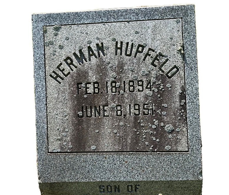 Herman Hupfeld's gravestone at Mt. Hebron Cemetery in Montclair