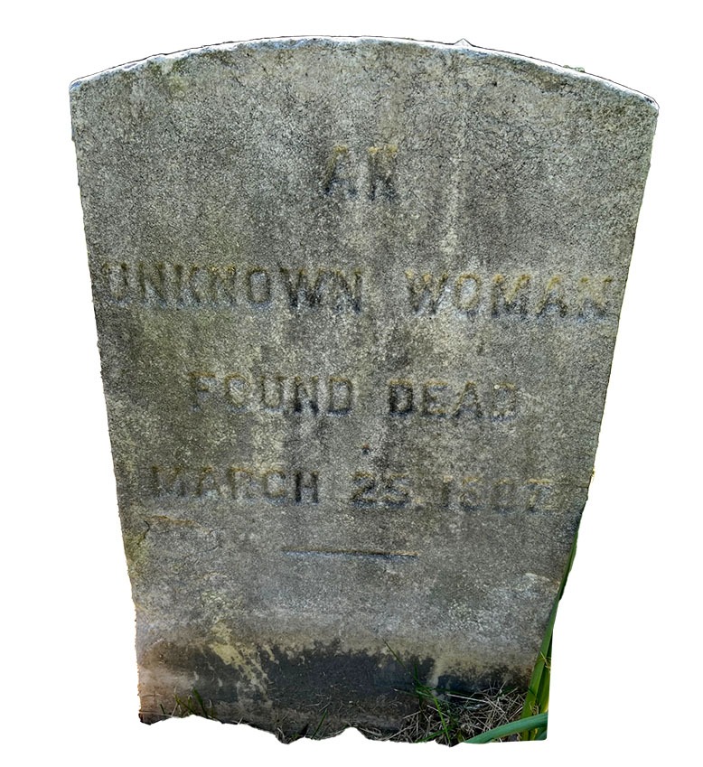 The grave of an anonymous murder victim at Rahway Cemetery