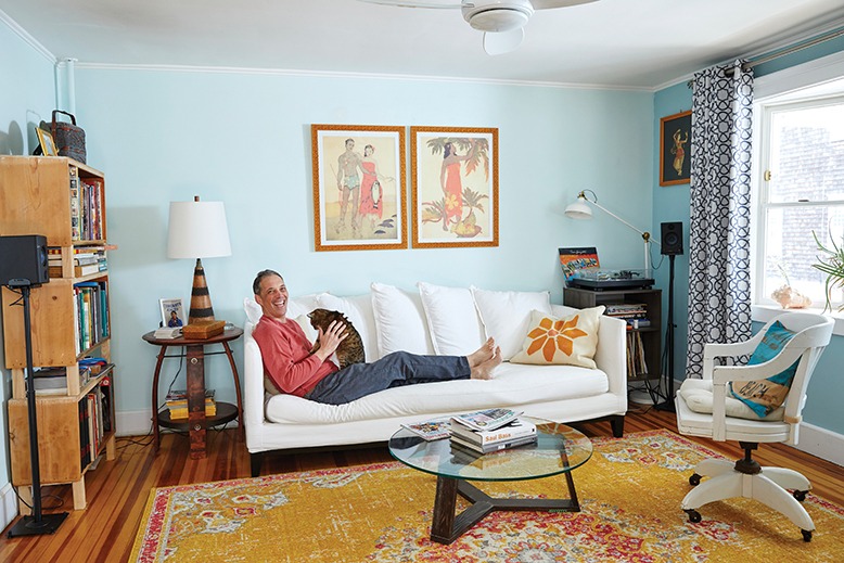 Sal DeStefano relaxes on the couch of his Ocean Grove home.