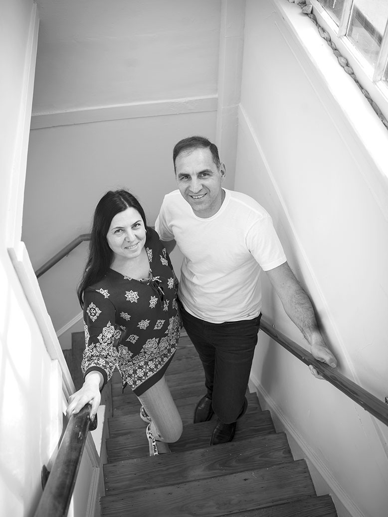 Alyona and Vadym Chernets at their family’s Ridgewood house.