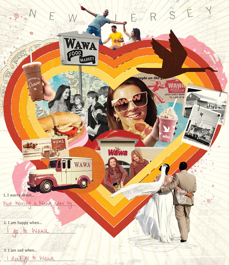 Illustration showing love for Wawa
