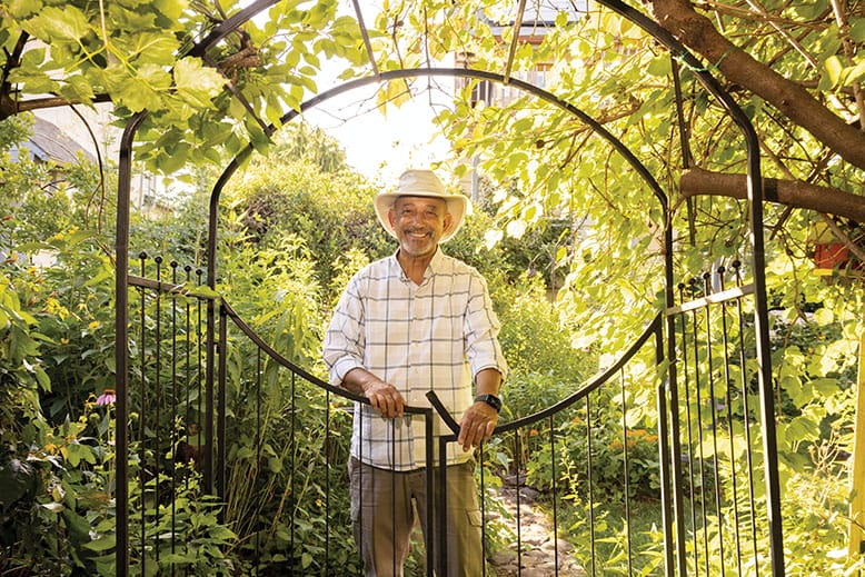 man in garden