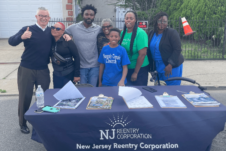 Former Gov. Jim McGreevey at a table for the organization he founded, the New Jersey Reentry Corporation