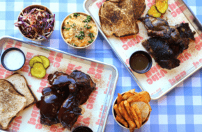 Assorted dishes from celebrity chef Marcus Samuelsson's Vibe BBQ in Newark