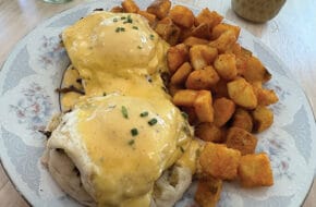 Eggs Benedict with braised short rib from Milkweed Table + Market in Pitman