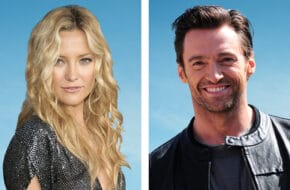 Split photo of Kate Hudson and Hugh Jackman