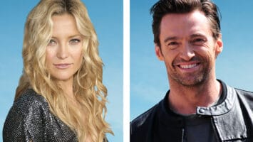 Split photo of Kate Hudson and Hugh Jackman