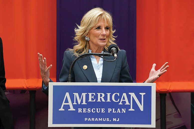 Jill Biden speaks in NJ on January 20, 2022.