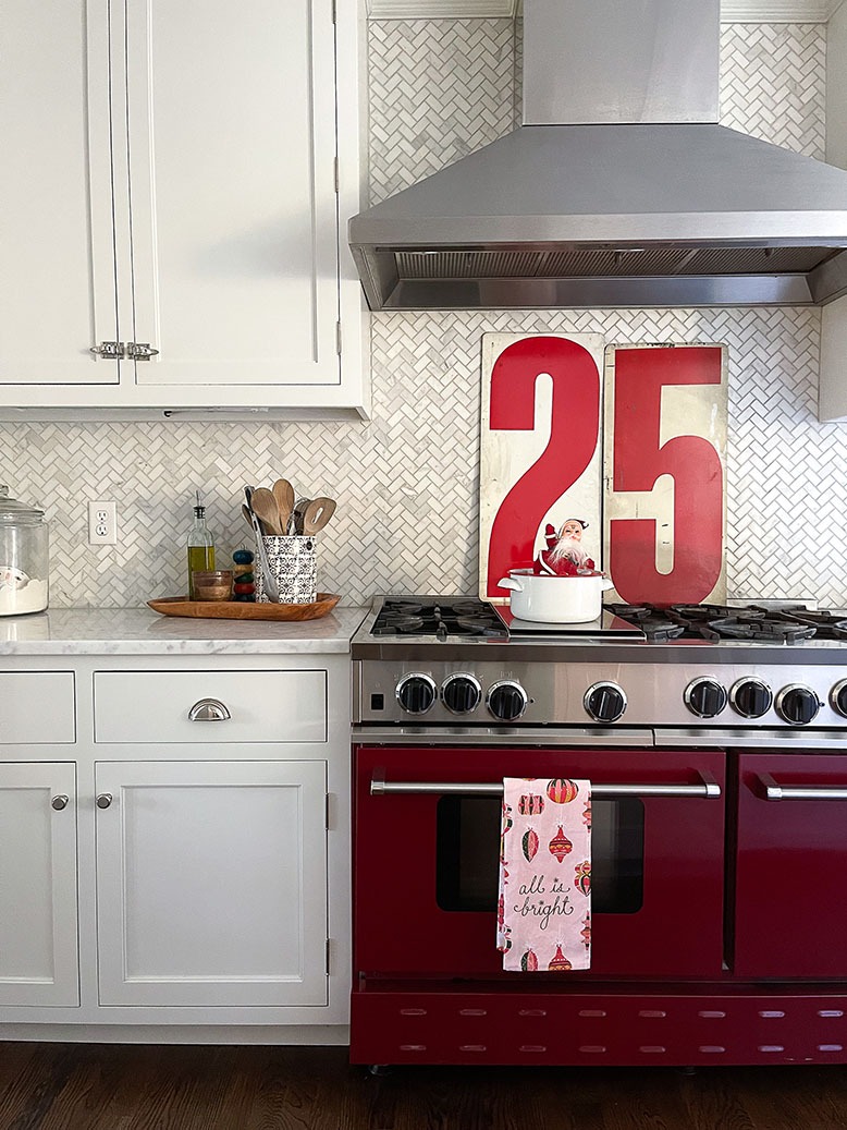 Kelly Elko's Summit Kitchen has a red stove and two giant red numbers, 2 and 5, that serve as a reminder of the impending holiday