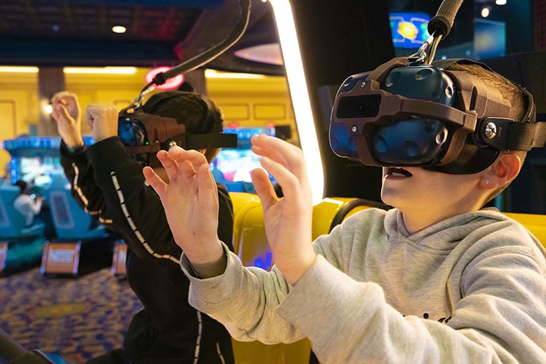 Children enjoy virtual rides at Atlantic City's Showboat