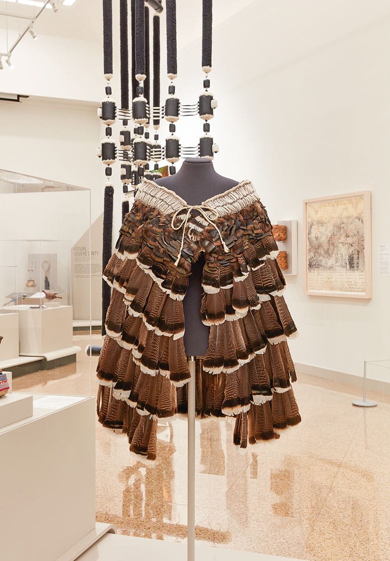 A turkey-feather cape by a Lenape artist at the Montclair Art Museum